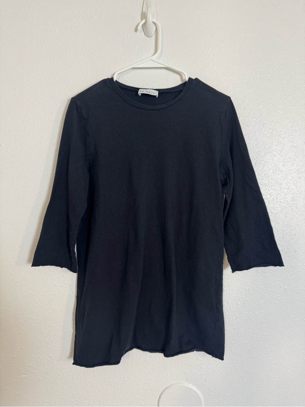 Raey 3/4 sleeve black t shirt